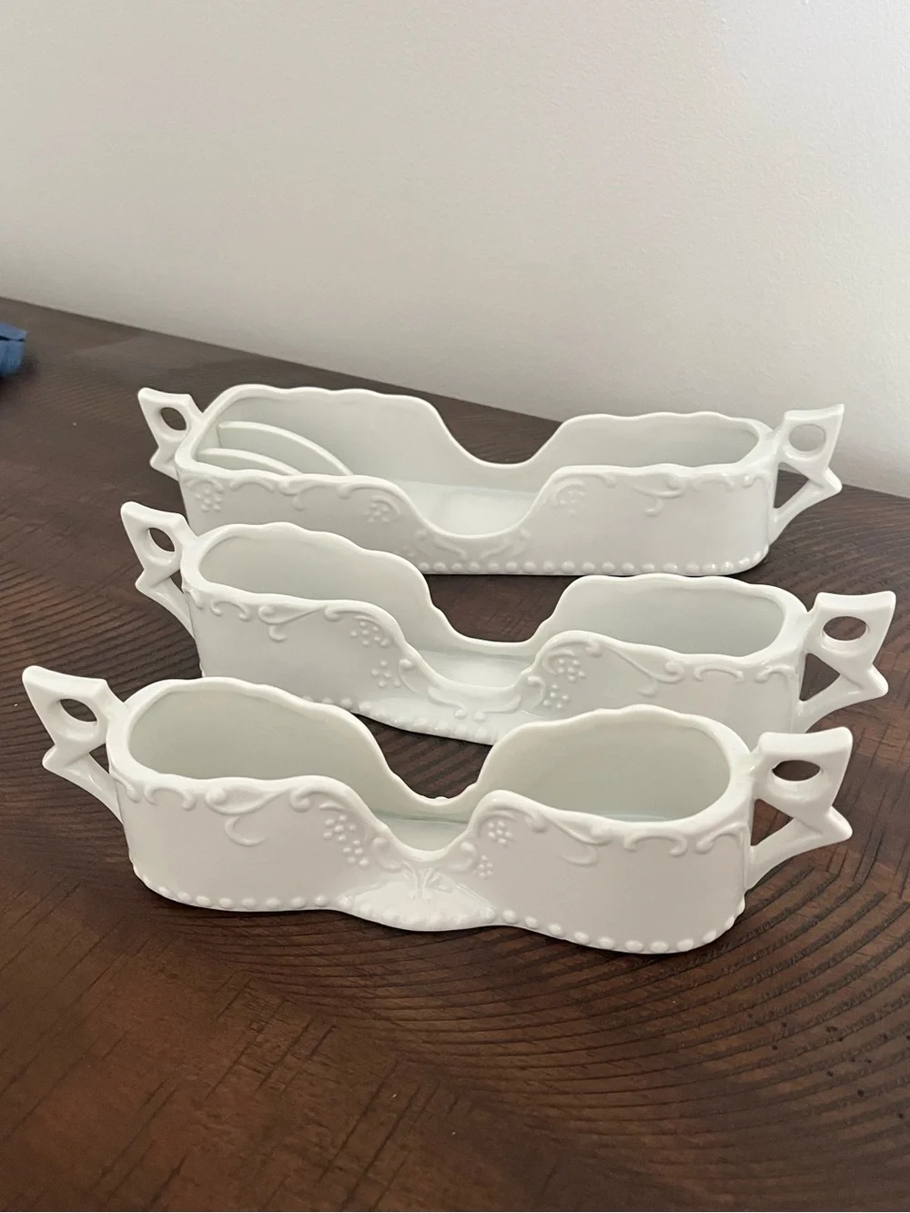Maryland China Buffet Flatware Caddies Set Of 3 White Porcelain Made In Japan